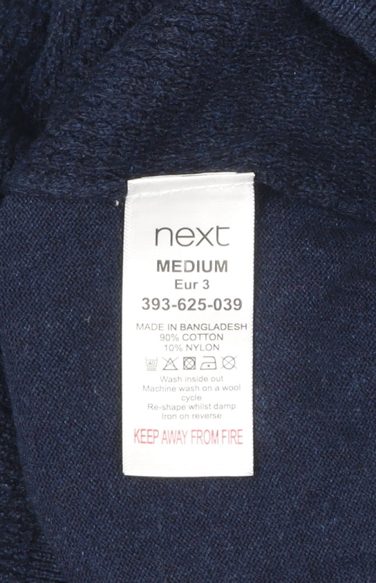 Next Men’s Blue Cotton Blend Pullover Jumper Medium Crew Neck