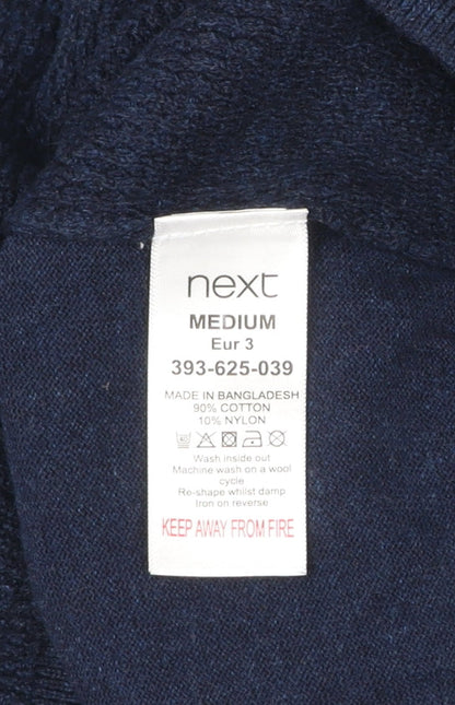 Next Men’s Blue Cotton Blend Pullover Jumper Medium Crew Neck