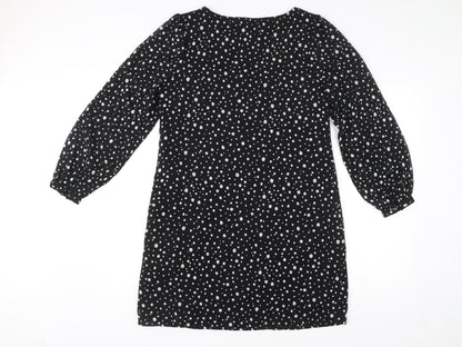 Very Women’s Black Polka Dot Shift Dress Size 12 Long Sleeve