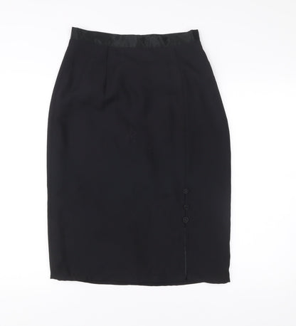 Berkertex Women Black Size 12 Pencil Skirt Lined Workwear Business