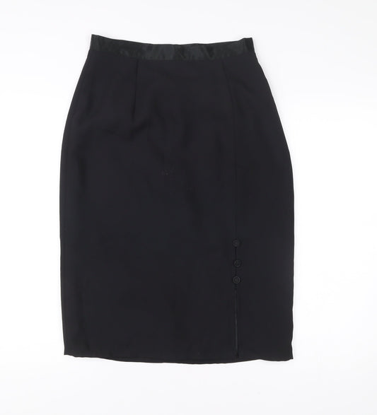 Berkertex Women Black Size 12 Pencil Skirt Lined Workwear Business