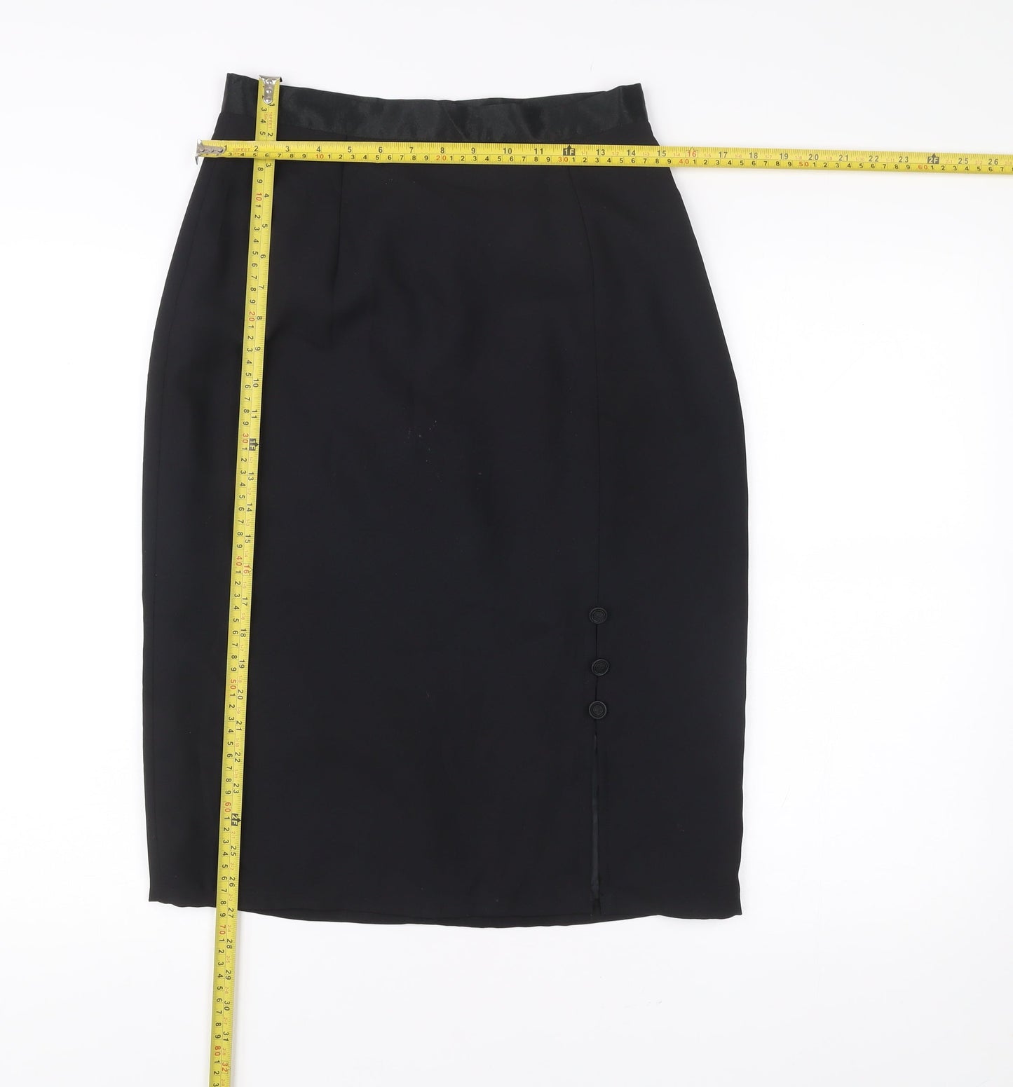 Berkertex Women Black Size 12 Pencil Skirt Lined Workwear Business