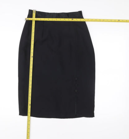 Berkertex Women Black Size 12 Pencil Skirt Lined Workwear Business