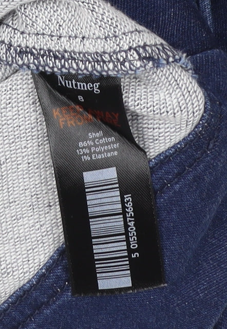Nutmeg Women’s Blue Shift Denim Dress Size 8 Knee Length 3/4 Sleeve