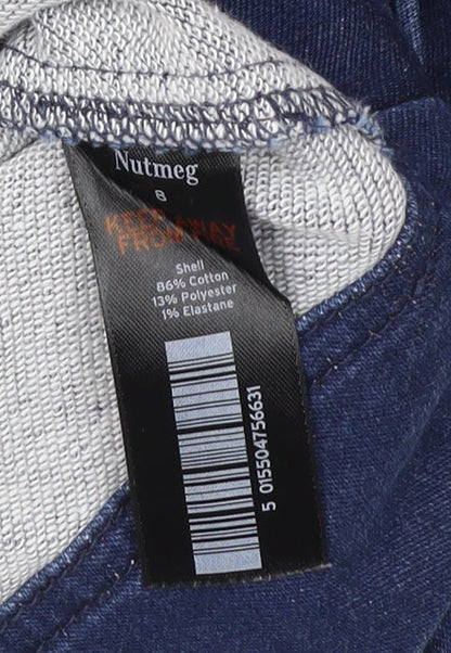 Nutmeg Women’s Blue Shift Denim Dress Size 8 Knee Length 3/4 Sleeve