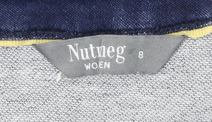 Nutmeg Women’s Blue Shift Denim Dress Size 8 Knee Length 3/4 Sleeve