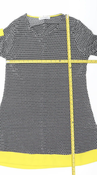 Rinascimento Women’s XL Black White Yellow Shift Dress