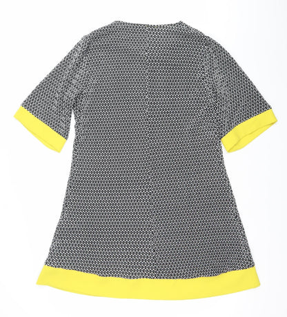 Rinascimento Women’s XL Black White Yellow Shift Dress