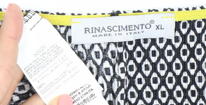 Rinascimento Women’s XL Black White Yellow Shift Dress