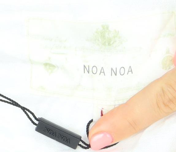 Noa Noa Women’s White Cotton Cropped Blouse Size M Puff Sleeve