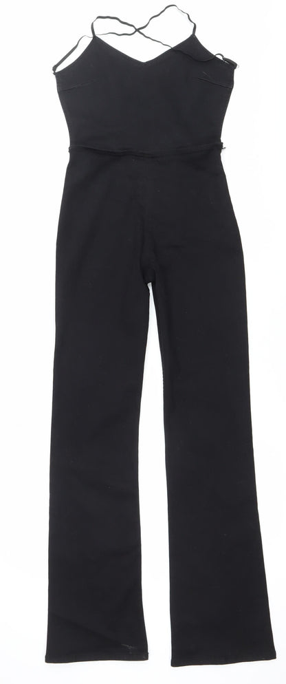 Bershka Women’s Black XS Slim Fit Halter Jumpsuit