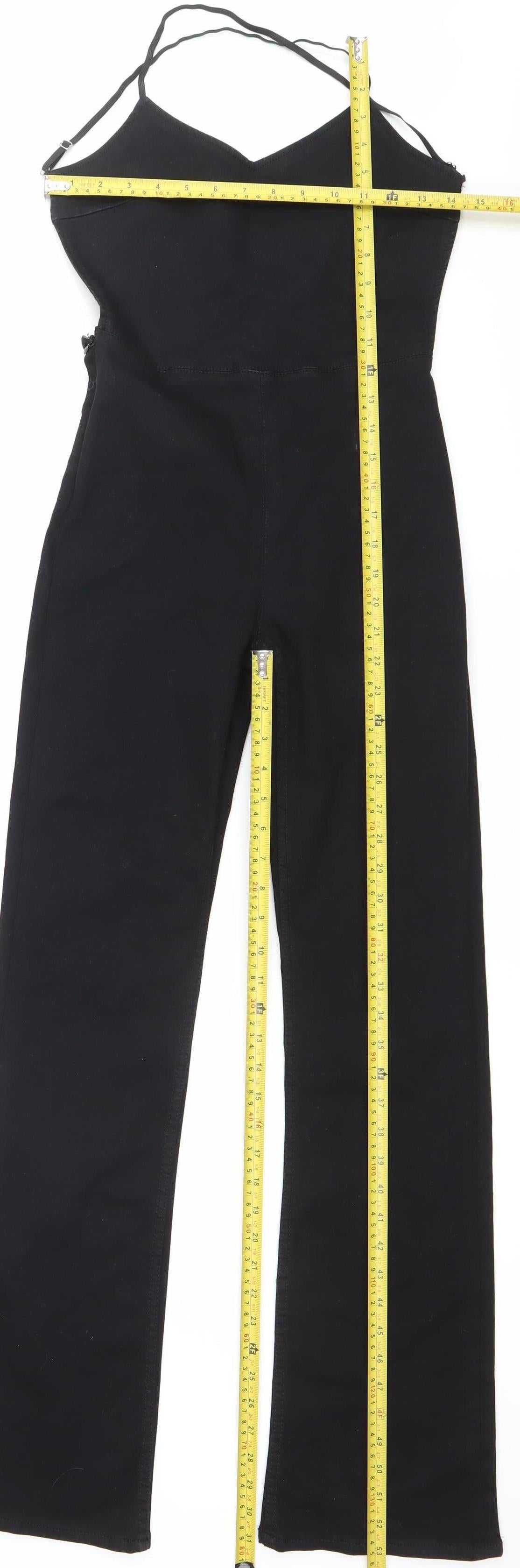 Bershka Women’s Black XS Slim Fit Halter Jumpsuit