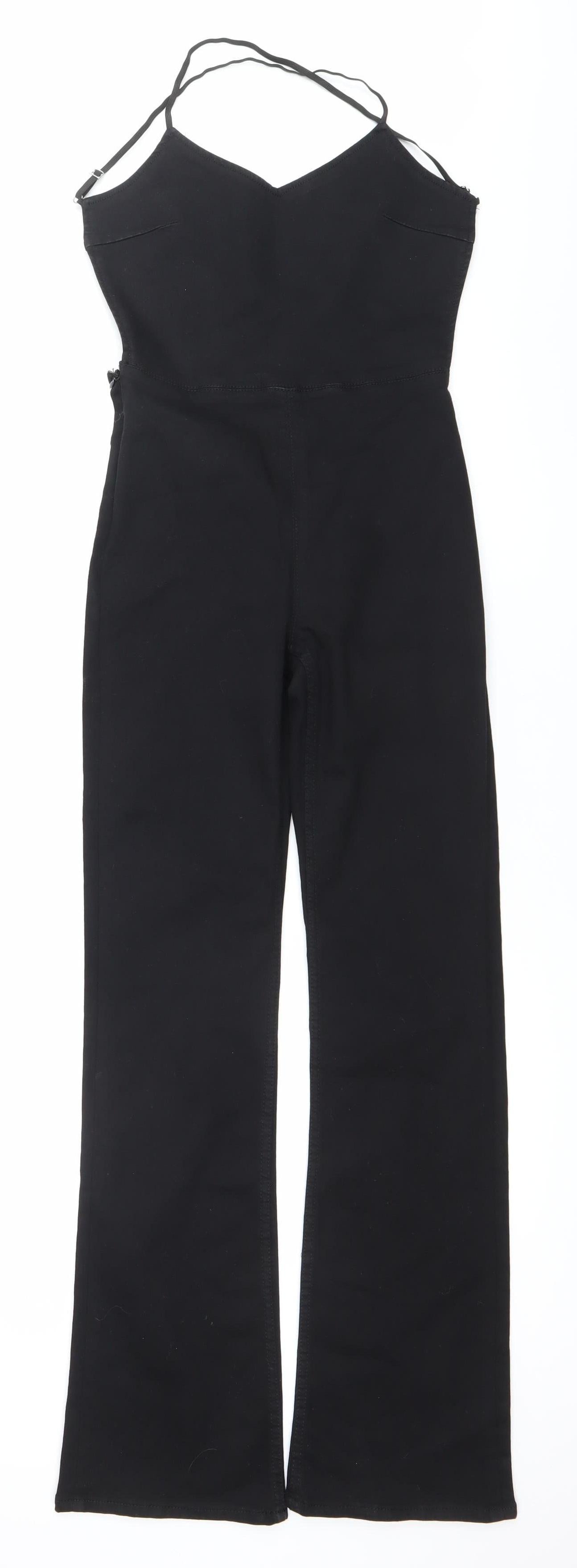 Bershka Women’s Black XS Slim Fit Halter Jumpsuit