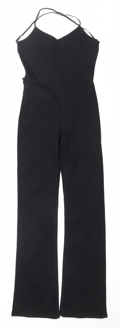 Bershka Women’s Black XS Slim Fit Halter Jumpsuit