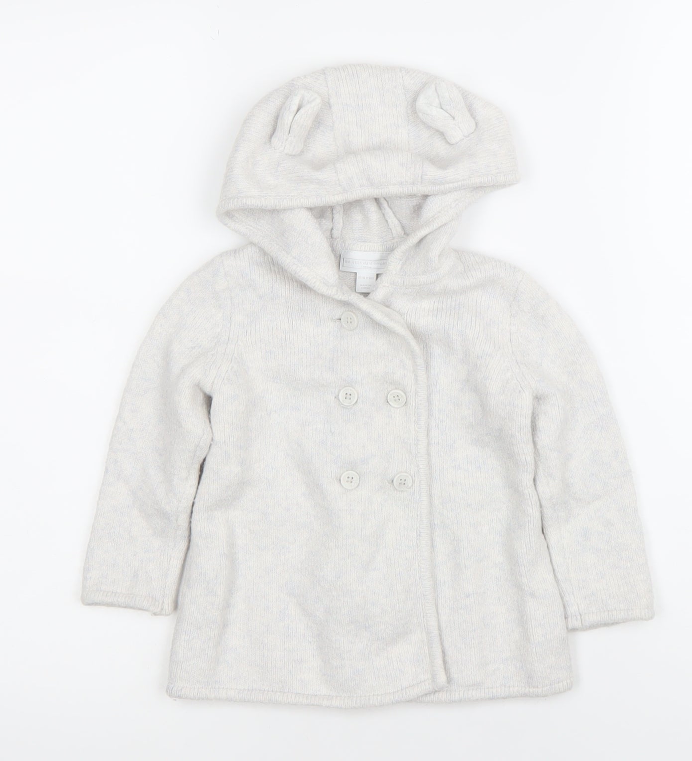 The Little White Company Unisex Baby Ivory Hooded Cardigan 12-18 Months