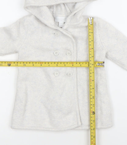 The Little White Company Unisex Baby Ivory Hooded Cardigan 12-18 Months