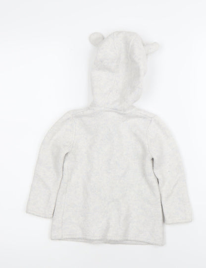 The Little White Company Unisex Baby Ivory Hooded Cardigan 12-18 Months