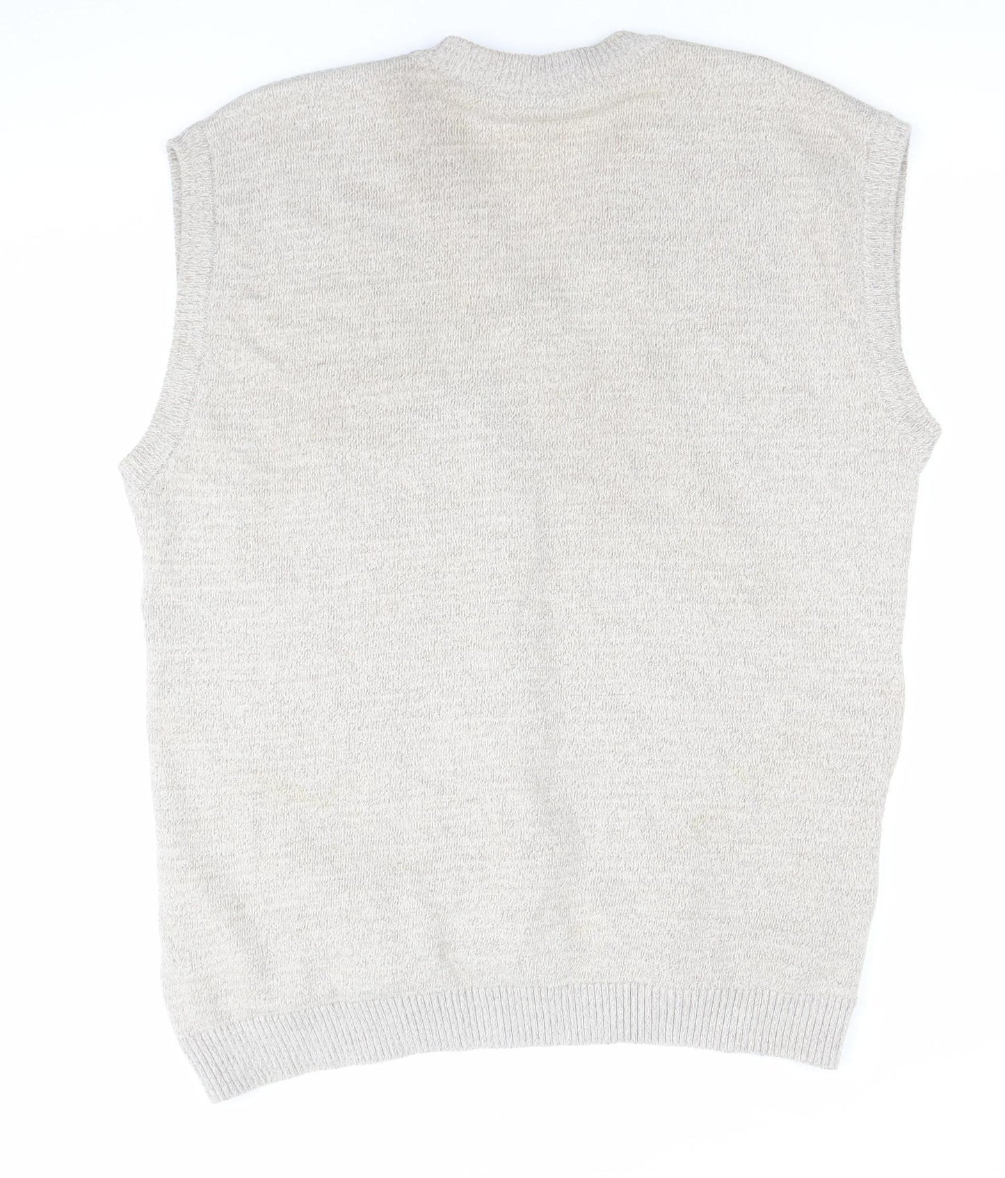 mai-ly Men’s Beige XL Sleeveless Knit Geometric Jumper Vest