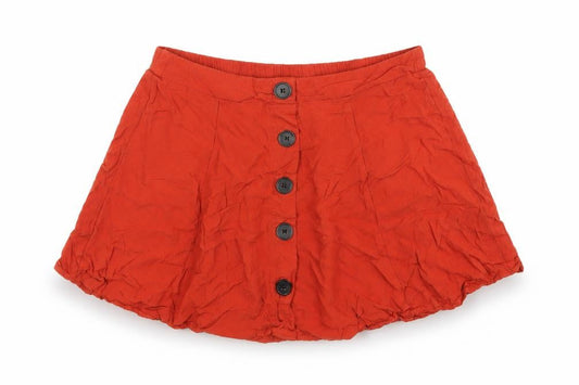 Forever 21 Women’s Red A-Line Button Skirt Size M Rayon