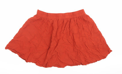Forever 21 Women’s Red A-Line Button Skirt Size M Rayon