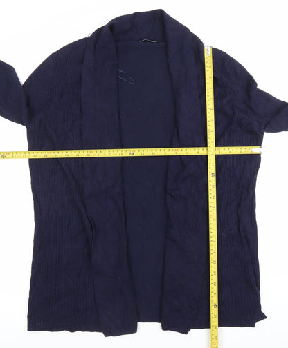 Bm Collection Womens Blue M Cardigan Knit Long Sleeve Work Casual