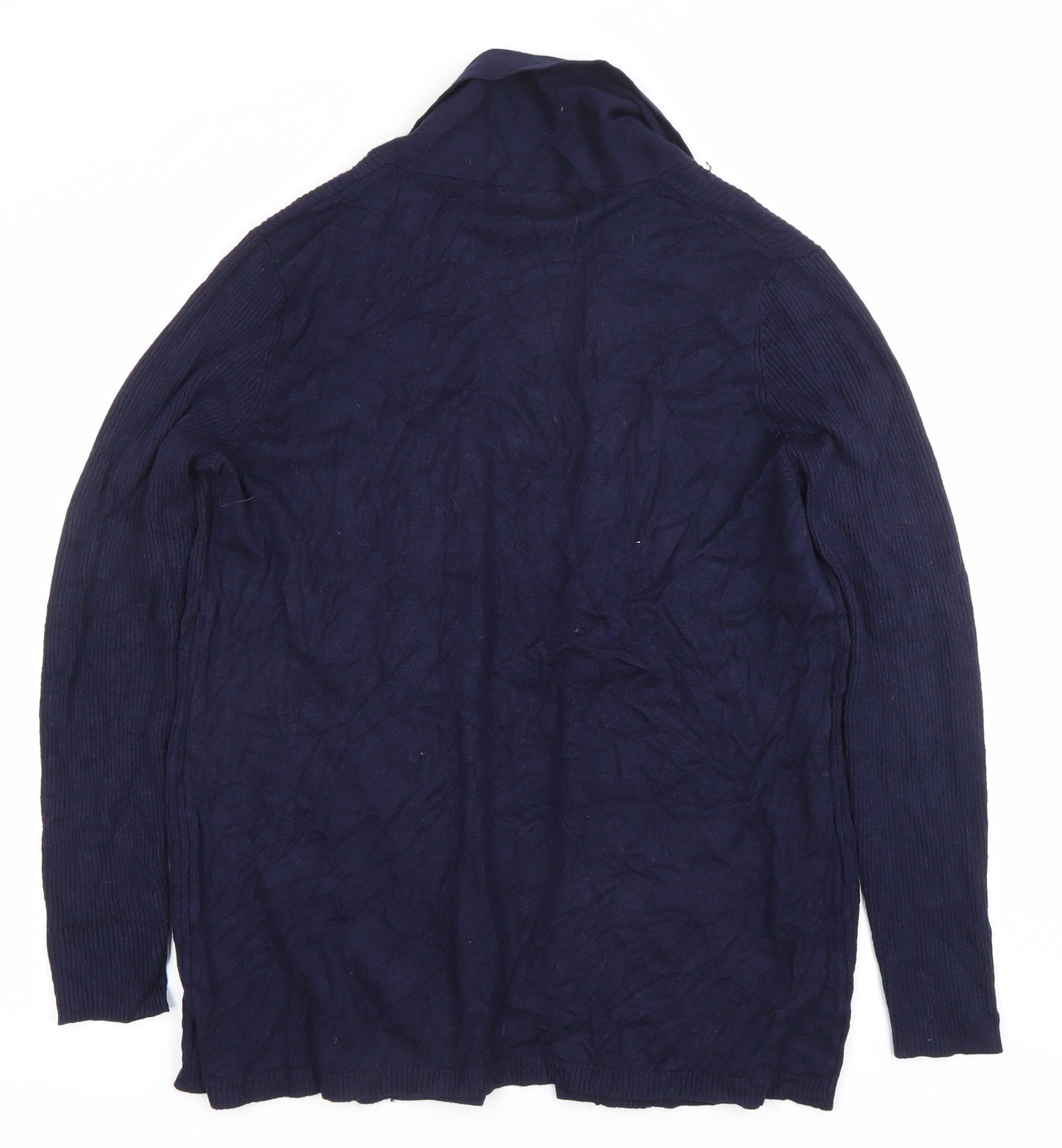 Bm Collection Womens Blue M Cardigan Knit Long Sleeve Work Casual