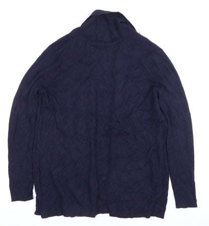 Bm Collection Womens Blue M Cardigan Knit Long Sleeve Work Casual