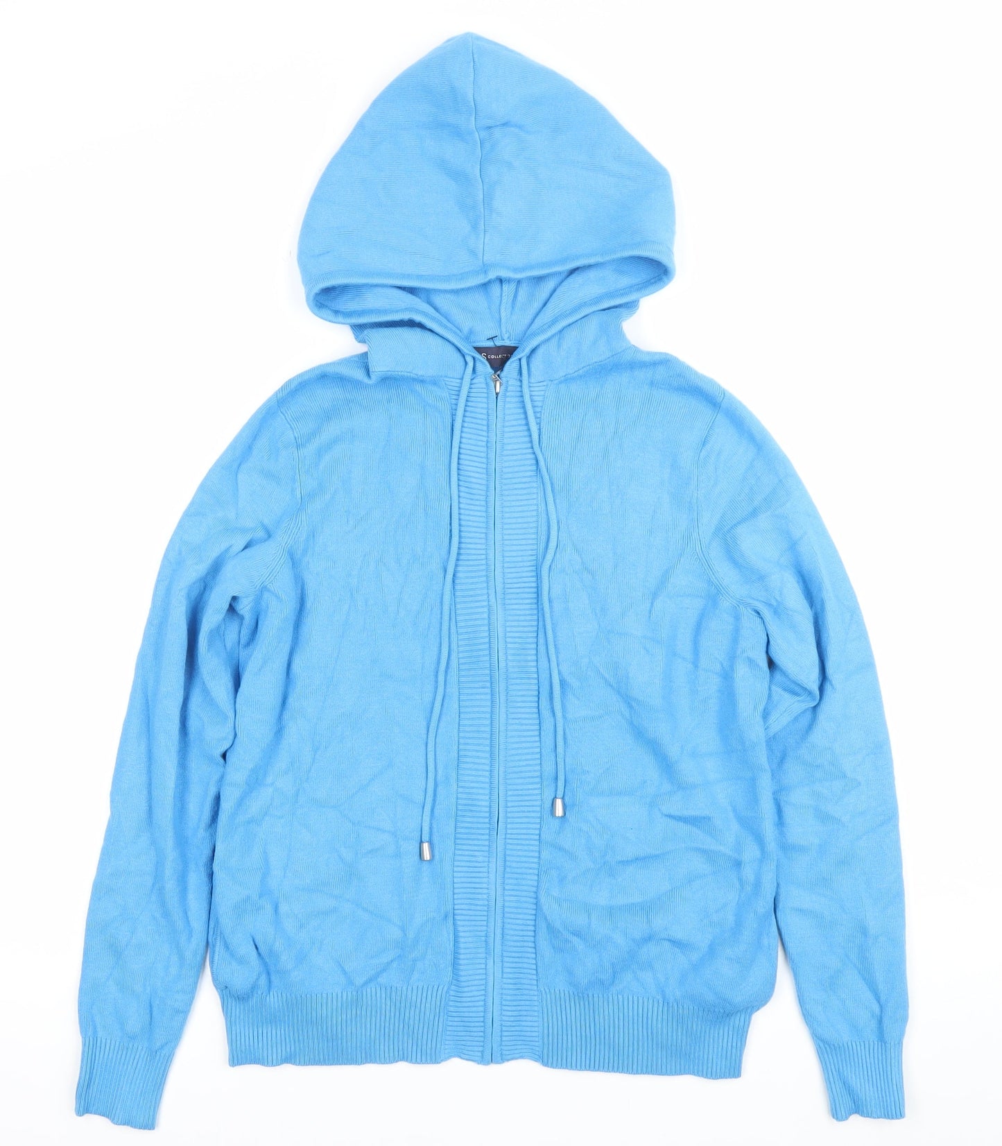 Marks and Spencer Women’s Blue Full Zip Hoodie XS Cotton Blend