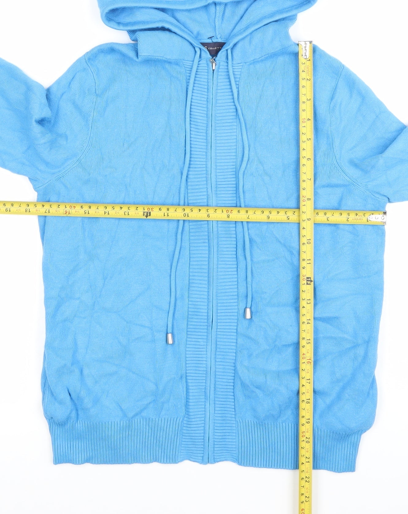 Marks and Spencer Women’s Blue Full Zip Hoodie XS Cotton Blend