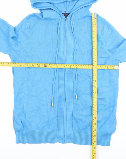 Marks and Spencer Women’s Blue Full Zip Hoodie XS Cotton Blend