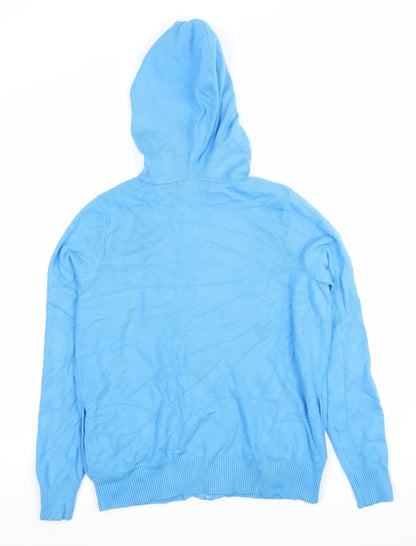 Marks and Spencer Women’s Blue Full Zip Hoodie XS Cotton Blend