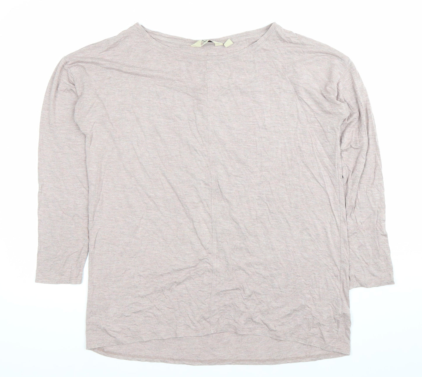 Arabella & Addison Womens Beige M Basic 3/4 Sleeve Jersey Top