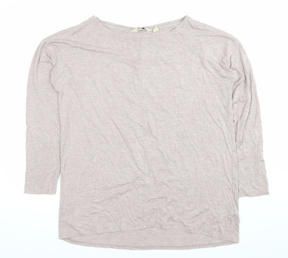 Arabella & Addison Womens Beige M Basic 3/4 Sleeve Jersey Top