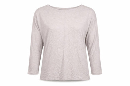 Arabella & Addison Womens Beige M Basic 3/4 Sleeve Jersey Top