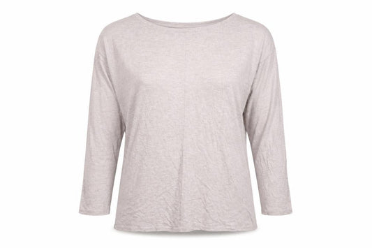 Arabella & Addison Womens Beige M Basic 3/4 Sleeve Jersey Top