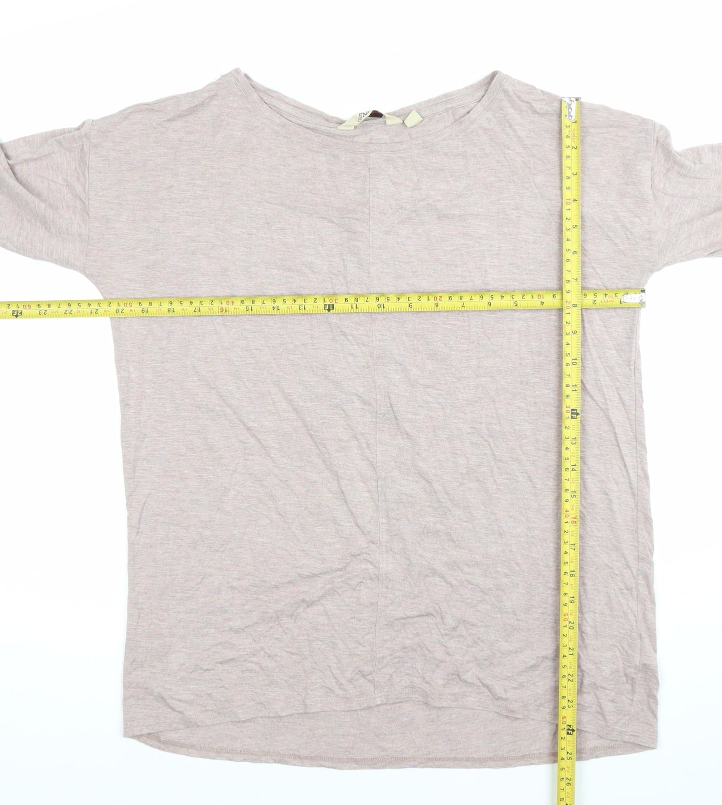 Arabella & Addison Womens Beige M Basic 3/4 Sleeve Jersey Top