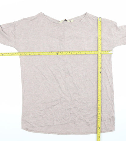 Arabella & Addison Womens Beige M Basic 3/4 Sleeve Jersey Top