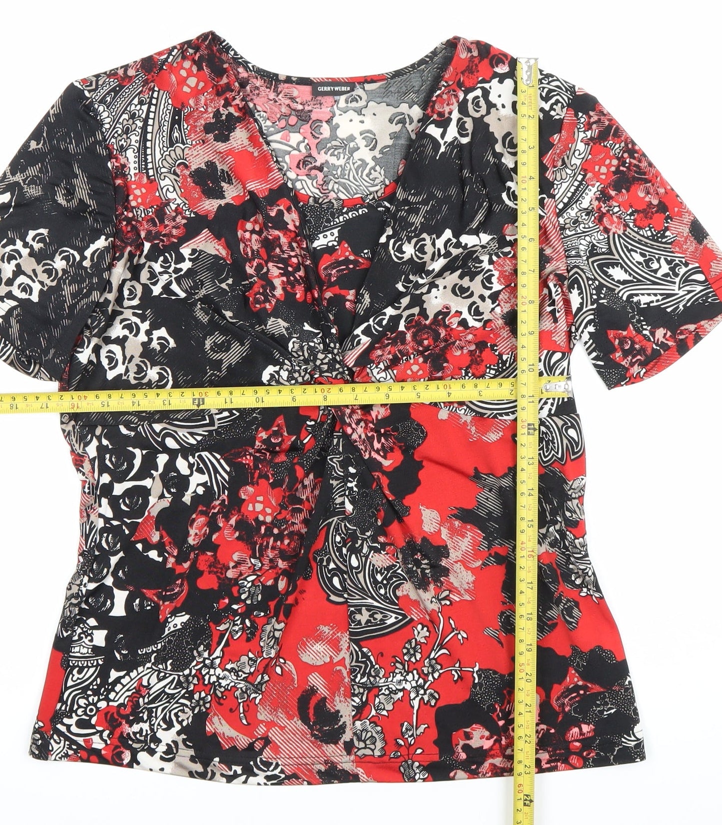 Gerry Weber Womens Multicoloured Floral V-Neck Blouse Top Size 12