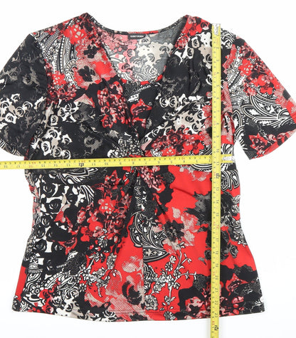 Gerry Weber Womens Multicoloured Floral V-Neck Blouse Top Size 12