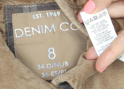 Denim Co Women’s Beige Quilted Waistcoat Size 8 Casual