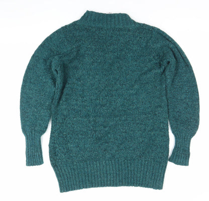 Jeffrey and Paula Womens Green V-Neck Long Sleeve Pullover Jumper Size 12
