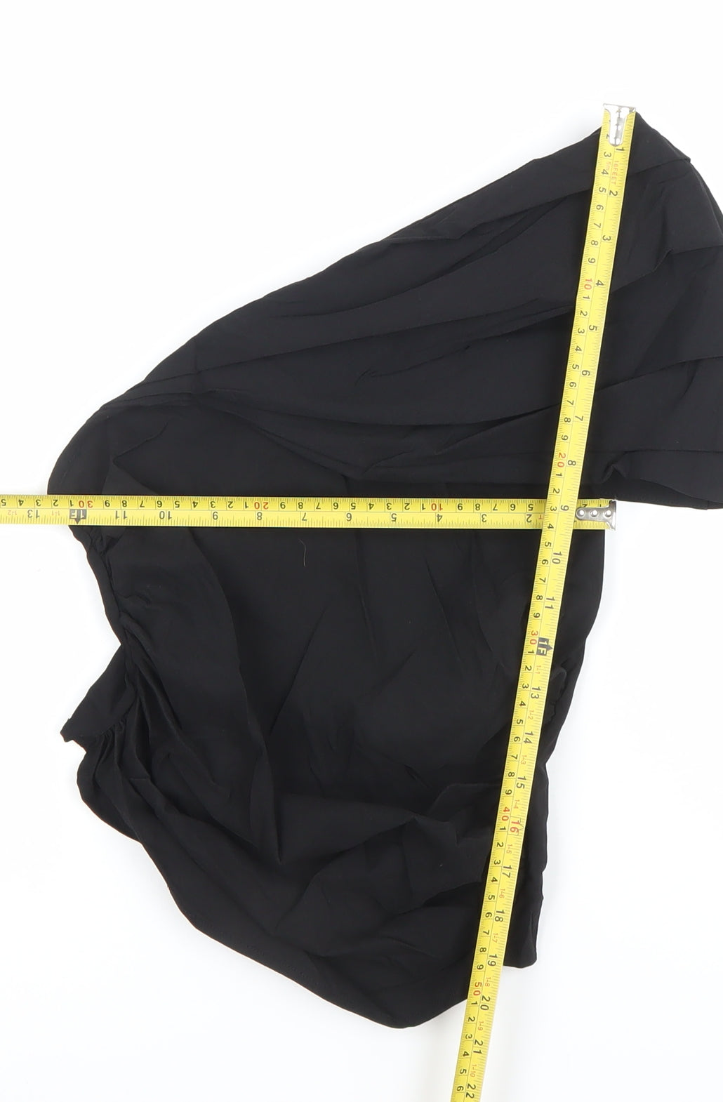 Zara Women Black One Shoulder Ruffle Blouse Size 8 Slim Fit