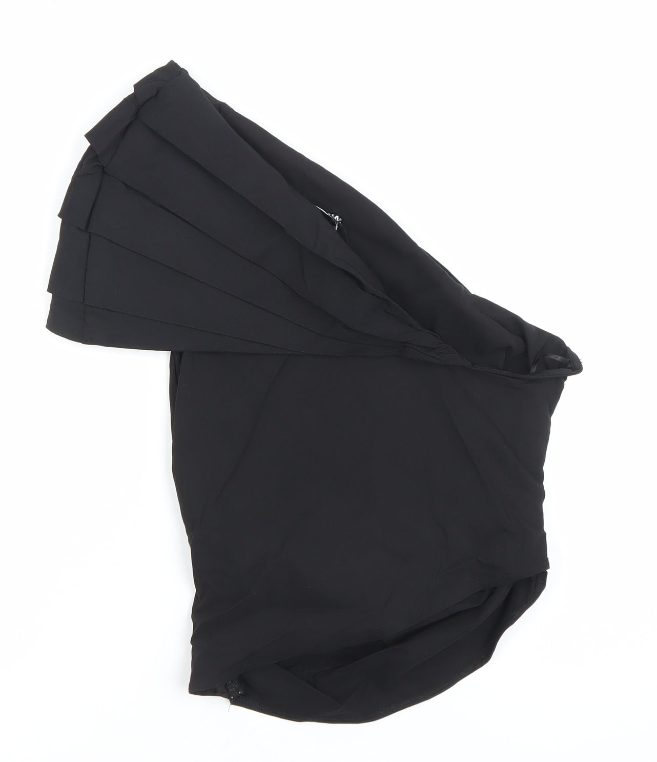 Zara Women Black One Shoulder Ruffle Blouse Size 8 Slim Fit