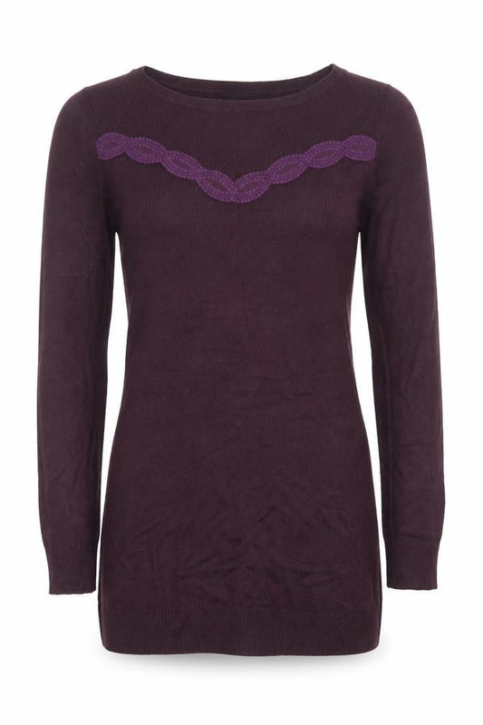 Dorothy Perkins Womens Purple Size 6 Tunic Jumper Long Sleeve Crew Neck