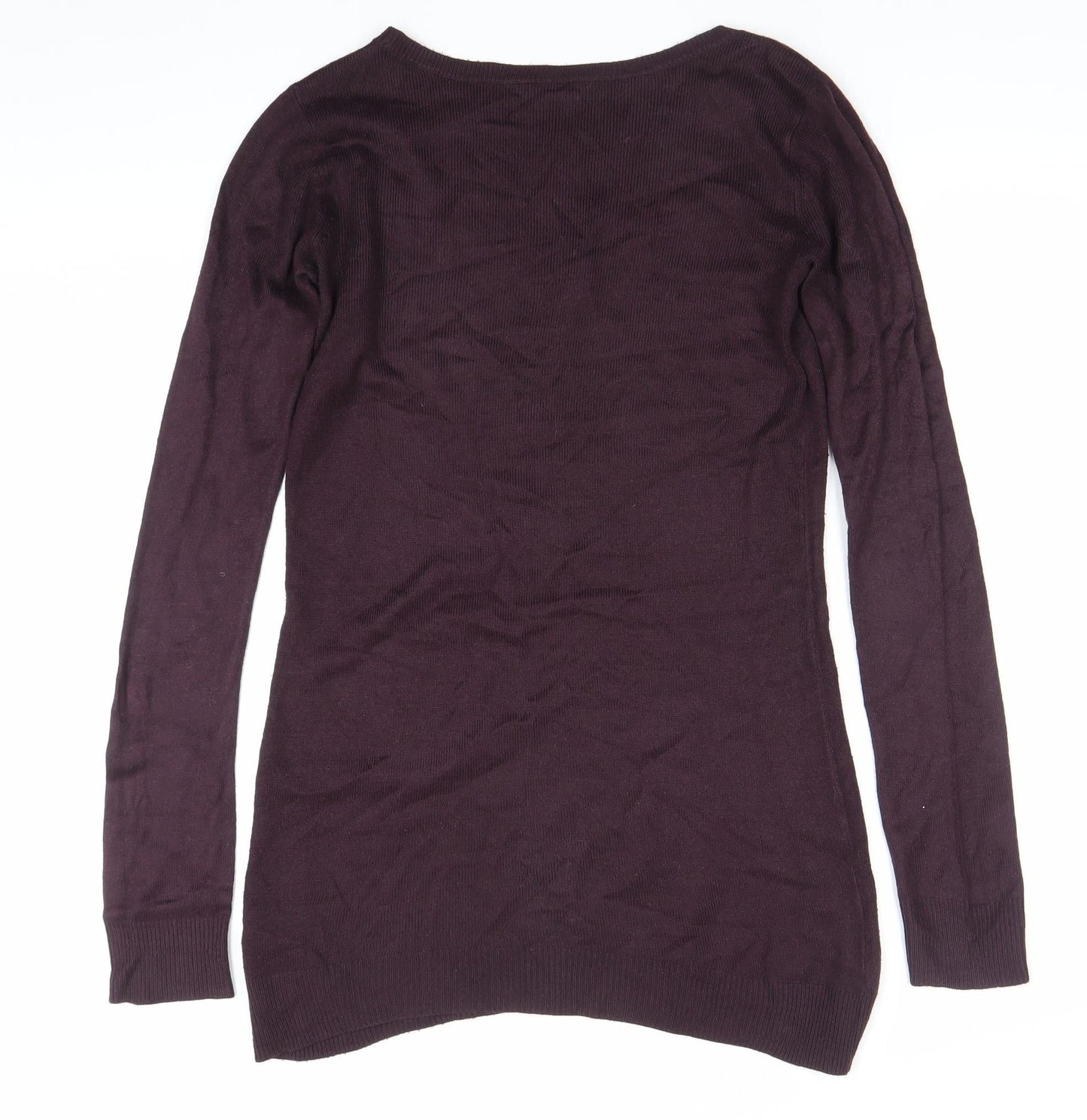 Dorothy Perkins Womens Purple Size 6 Tunic Jumper Long Sleeve Crew Neck