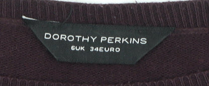 Dorothy Perkins Womens Purple Size 6 Tunic Jumper Long Sleeve Crew Neck
