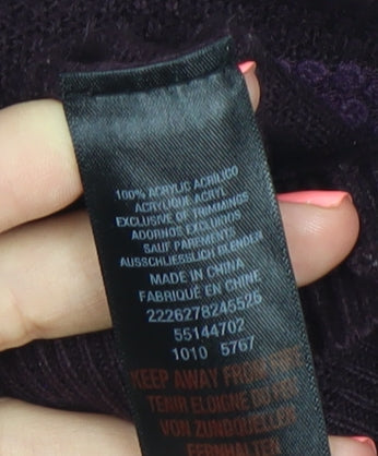 Dorothy Perkins Womens Purple Size 6 Tunic Jumper Long Sleeve Crew Neck