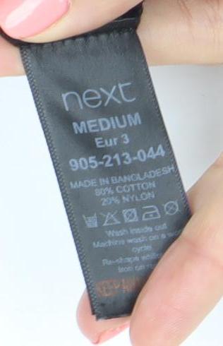 Next Men’s Black Long Sleeve Polo Shirt Medium Cotton Blend