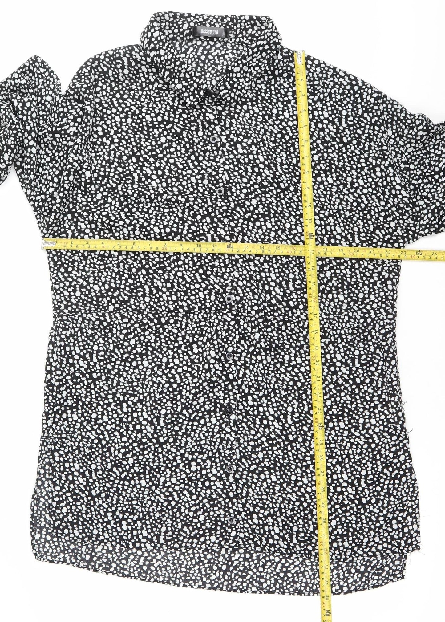 Missguided Women’s Black Animal Print Shirt Dress Size 14
