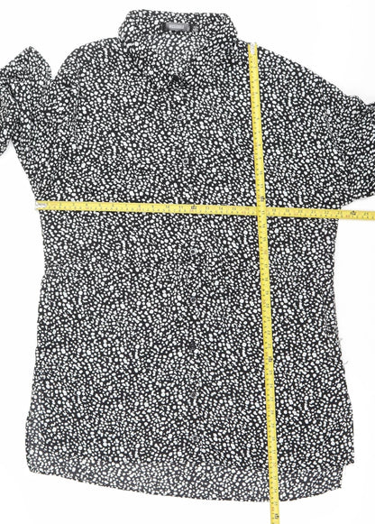 Missguided Women’s Black Animal Print Shirt Dress Size 14